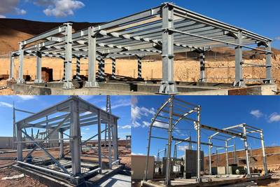 4 blocs en charpente métallique – Station photovoltaïque